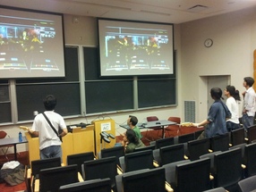 Anime club members playing Rock Band 2 for Gaming Night!