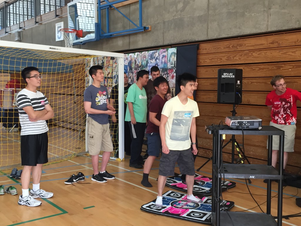Participants square off in some intense DDR action!
